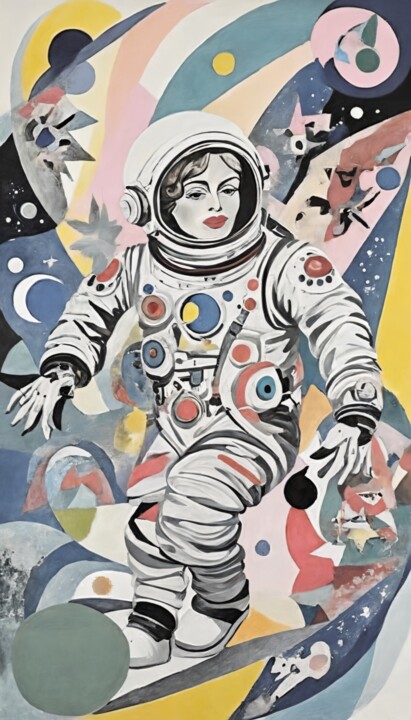 Cosmic Snowboarder: The Zero Gravity Descent Tablo, 90,1x51,5 in