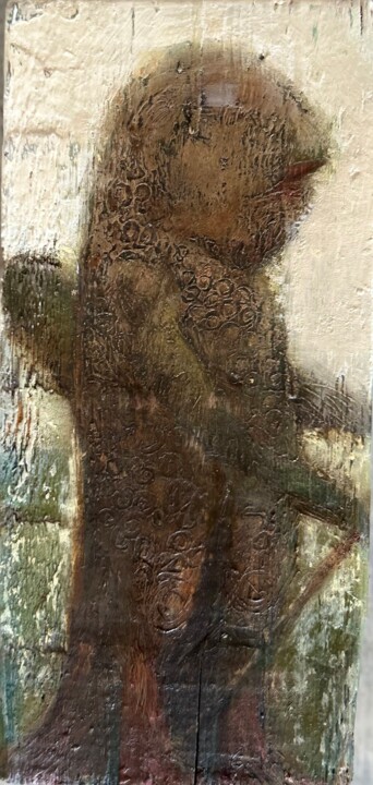 warrior with wings 绘画, 7.9x3.9 in