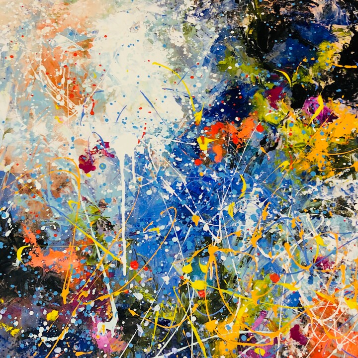 Peinture intitulée "Abstraction dynamiq…" par Dam Domido, Œuvre d'art originale, Acrylique