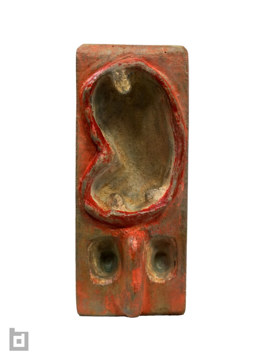 MISATO BRUTALIST FACE 雕塑, 8.7x4.3 in