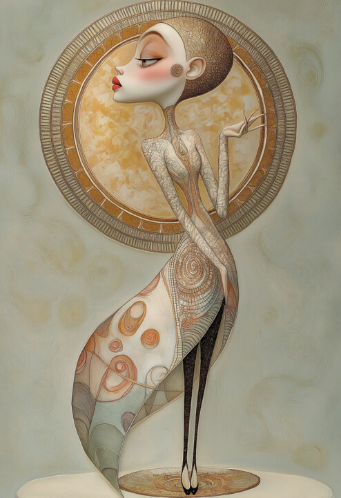 Portrait of a Woman in the World of Surrealism 数字艺术, 46.1x31.5 in