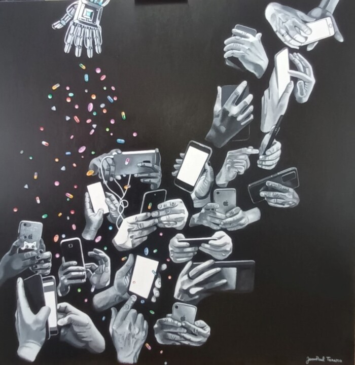 Pintura intitulada "Etat critique" por Jeanpaul Tarasco, Obras de arte originais, Acrílico Montado em Armação em madeira