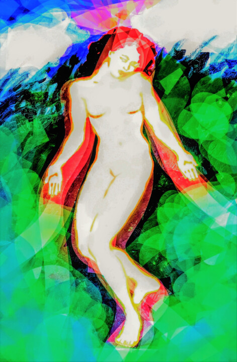 Arts numériques intitulée "Pastiche after Khal…" par Corinne Courlet, Œuvre d'art originale, Peinture numérique
