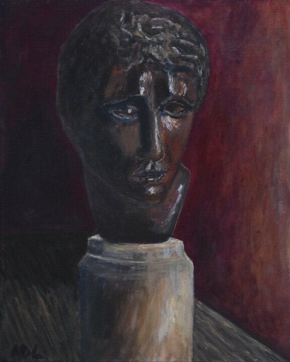 Buste antique 绘画, 16.1x13 in