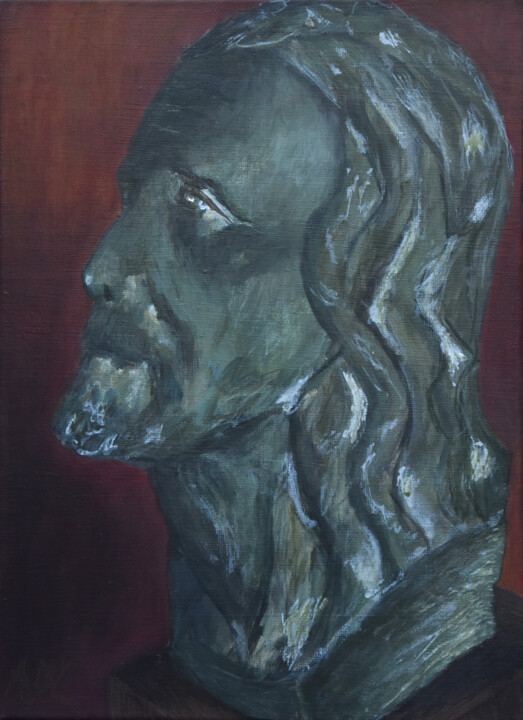 Buste de Jésus-Christ 绘画, 13x9.5 in