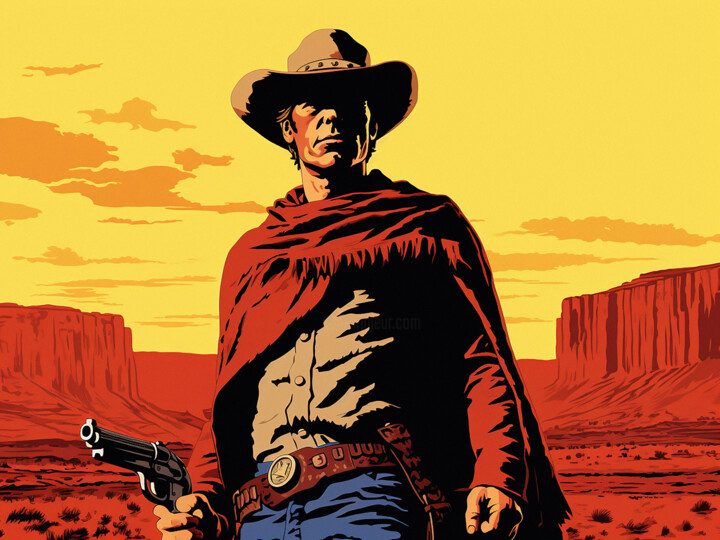 Wild West 绘画, 23.6x31.5 in