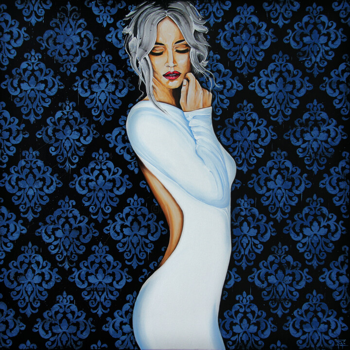 Painting titled "WHITE LADY" by Egidio Gariano, Original Artwork, Acrylic