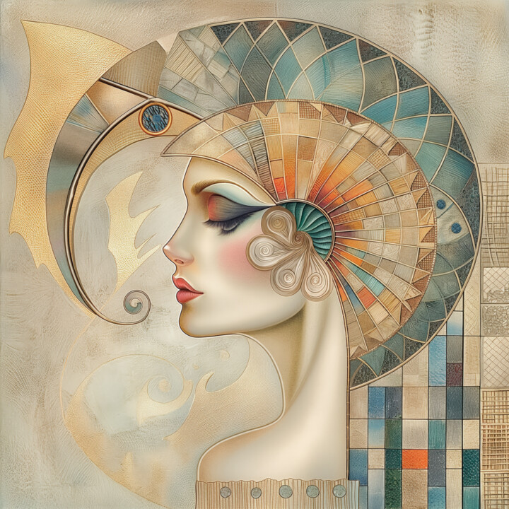 Digital Arts titled "Female profile in A…" by Alla Pixel, Original Artwork, AI generated image