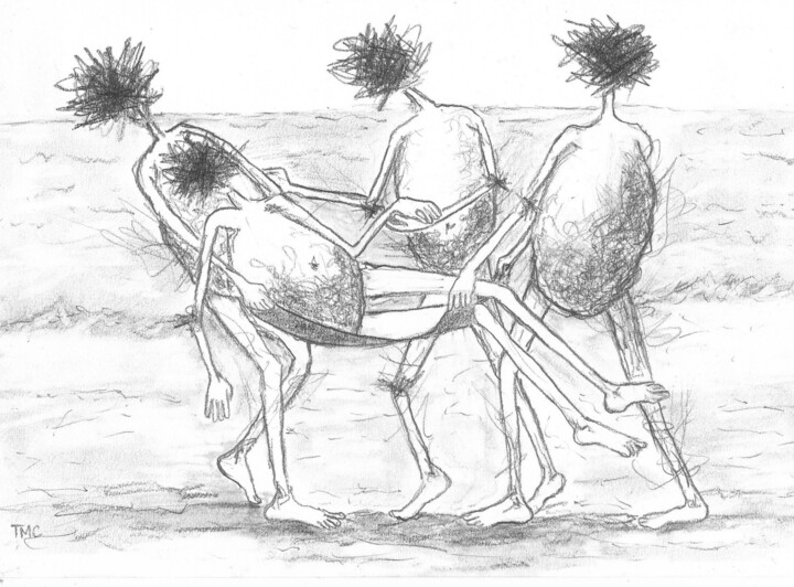 Les réfugiés naufragés Рисунок, 8,3x11,4 in