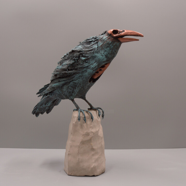 Corbeau Osseus Pestiferus 雕塑, 11.8x10.6 in