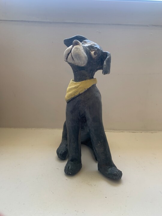 chien croisé 雕塑, 9.5x7.9 in