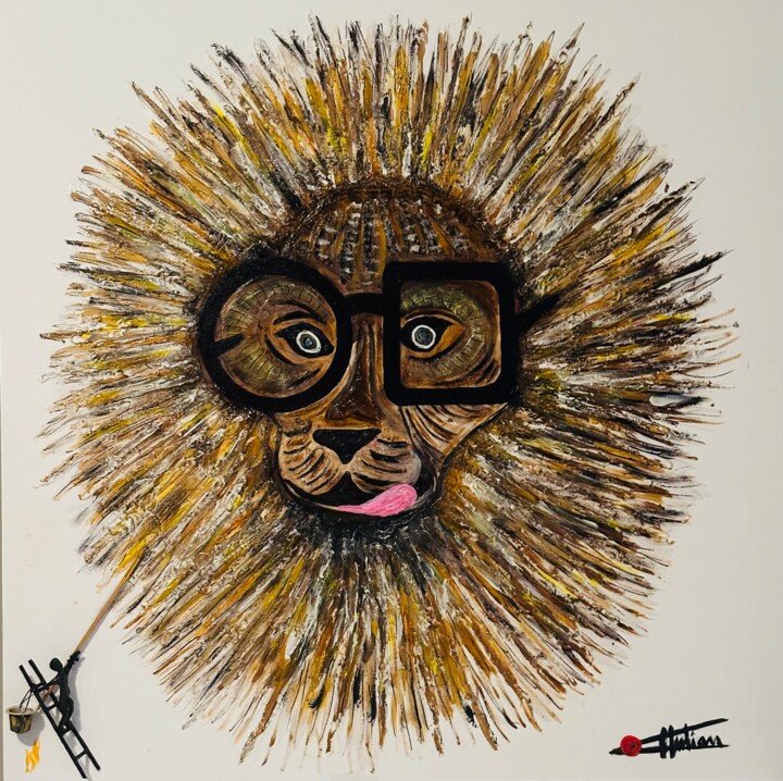 Lion 绘画, 39.4x39.4 in