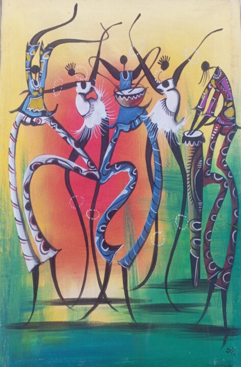 African rhythms and dance 绘画, 31.5x23.6 in