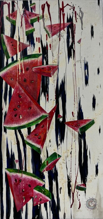 Падение арбузов 绘画, 27.8x13 in