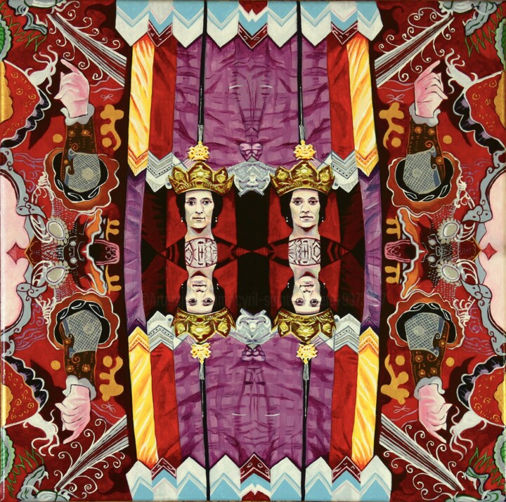 Hélène Berthelot voyage en Chine quantique 绘画, 19.7x19.7 in