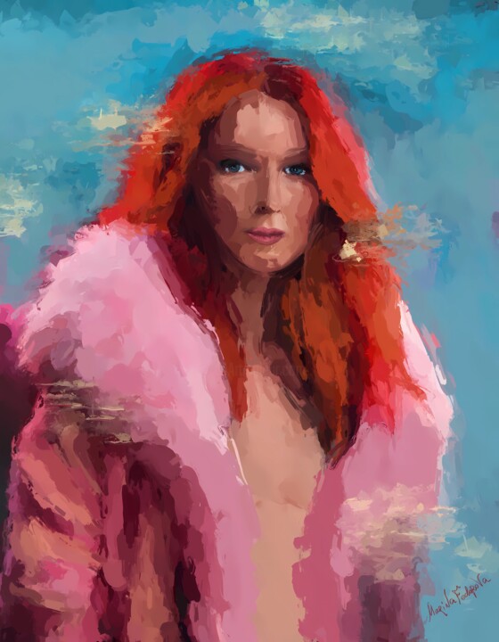 Elegant Lady 绘画, 35.4x27.6 in