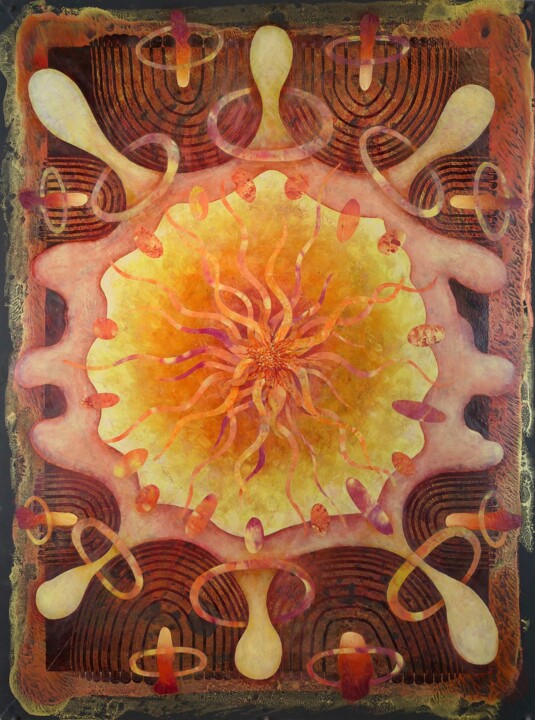 Картина под названием "Spinning Away" - Russell Thurston, Подлинное произведение искусства, Энкаустический