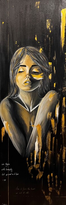 "Golden honesty" 绘画, 47.2x15.8 in