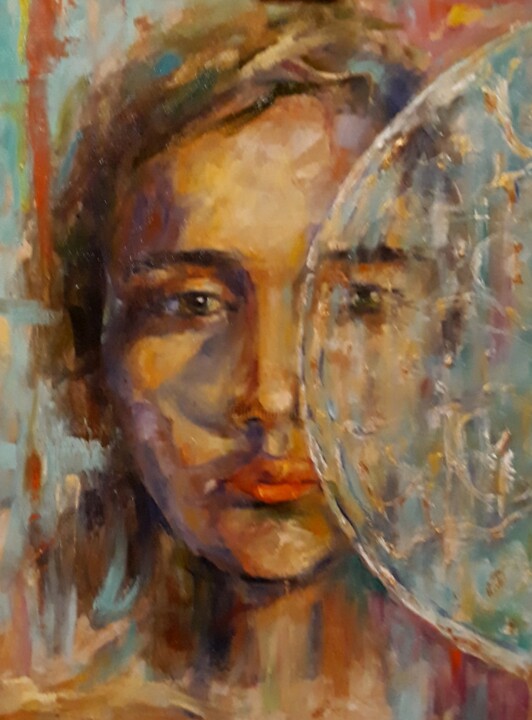 A view of the world through glass Malarstwo, 15,8x11,8 in