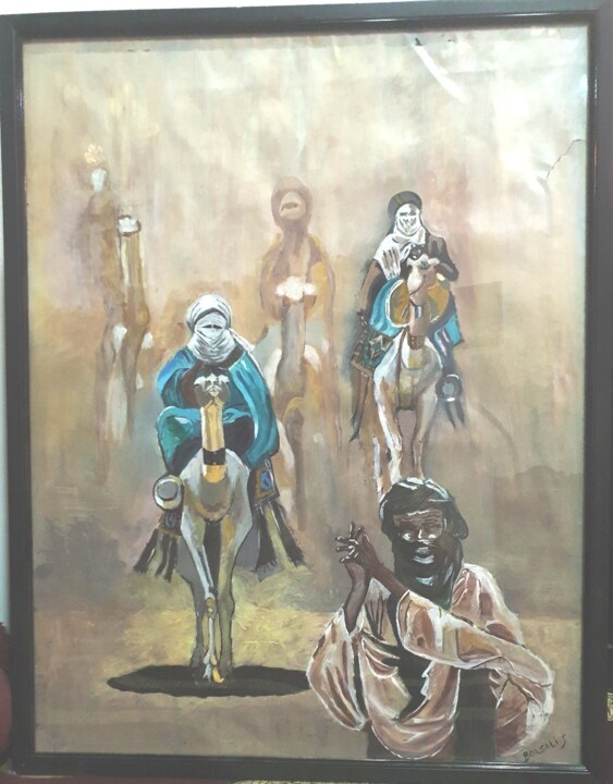 Les touaregs 绘画, 21.7x18.1 in