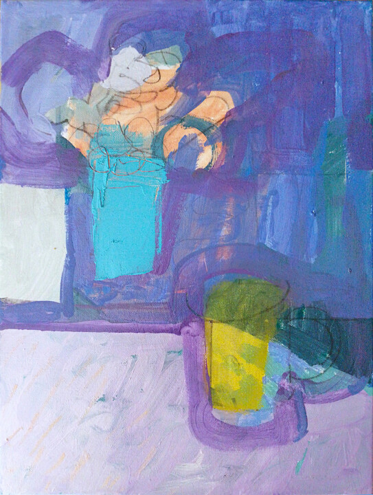 Blu/Viola (1 di 3) 绘画, 15.8x11.8 in