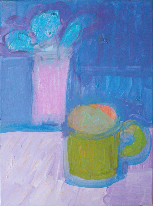Blu/Viola (2 di 3) 绘画, 15.8x11.8 in