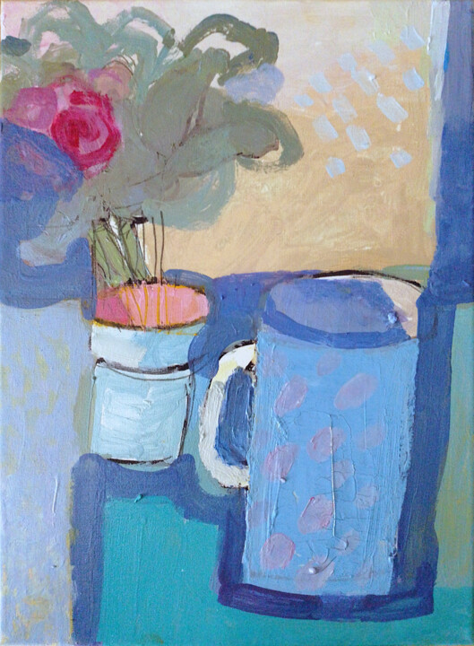 Blu/Viola (3 di 3) 绘画, 15.8x11.8 in