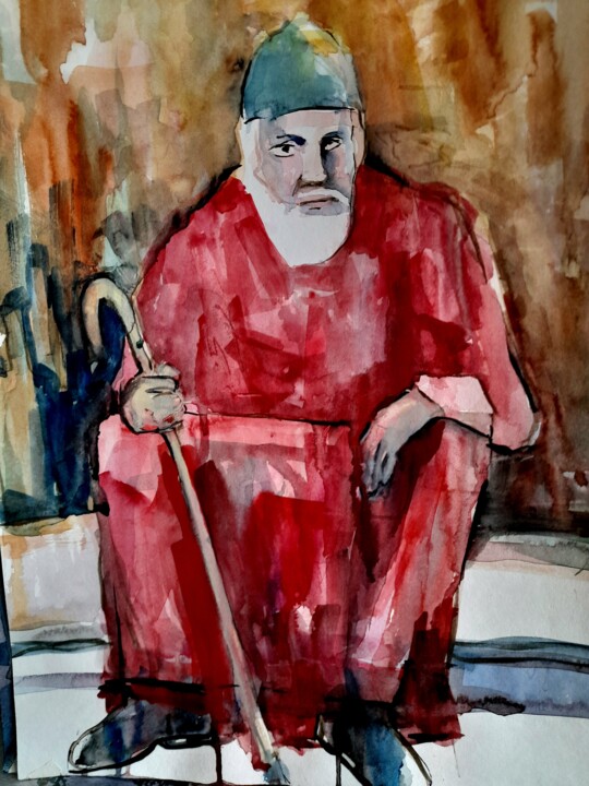 Старик 绘画, 16.5x11.7 in