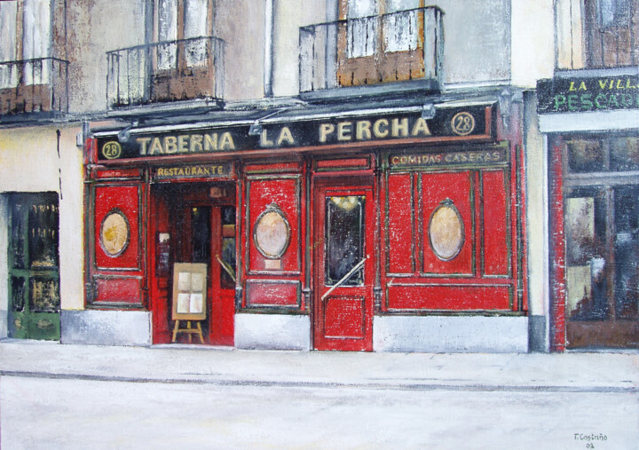 Taberna La Percha- Madrid 绘画, 15x18.1 in