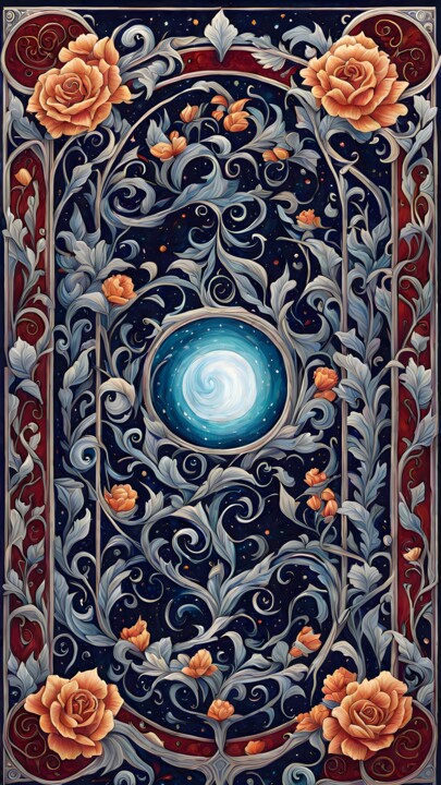 Digitale Kunst getiteld "Tapisserie de la Lu…" door Frraincky, Origineel Kunstwerk, AI gegenereerde afbeelding