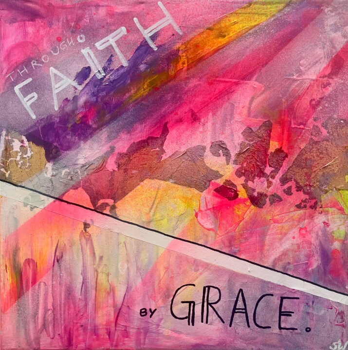through FAITH by GRACE 绘画, 11.8x11.8 in