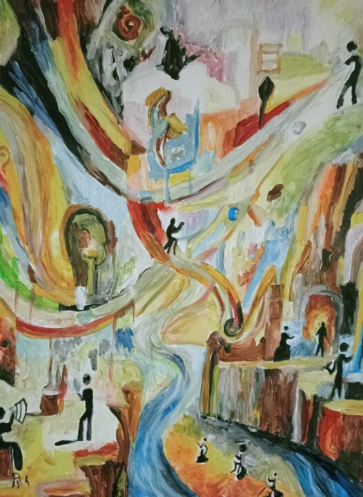 L'evolution de la technologie 绘画, 27.6x19.7 in