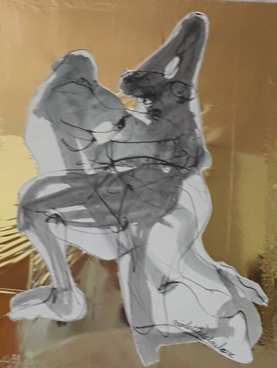 Deux nus Drawing, 15.7x12.1 in