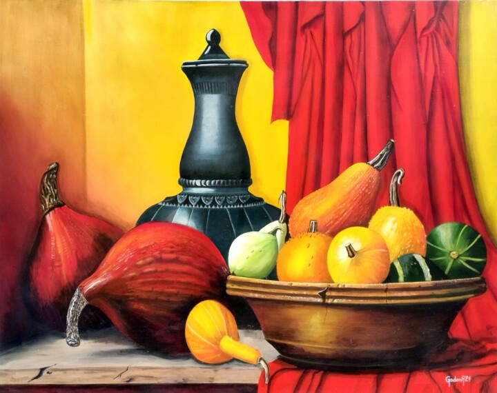 Etain et Coloquintes 绘画, 28.7x36.2 in