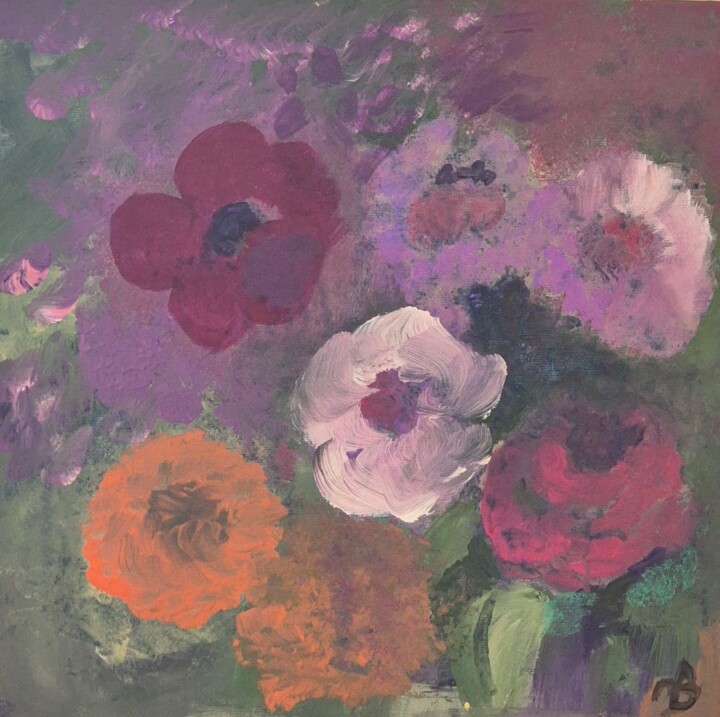 Peinture intitulée "Fleurs des champs" par Valérie Blum (Valery), Œuvre d'art originale, Acrylique Monté sur Châssis en bois