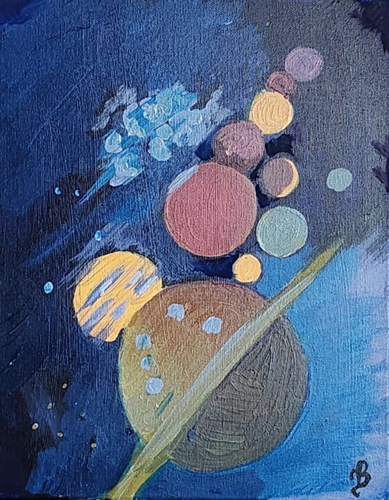 Peinture intitulée "Cosmos" par Valérie Blum (Valery), Œuvre d'art originale, Acrylique Monté sur Châssis en bois