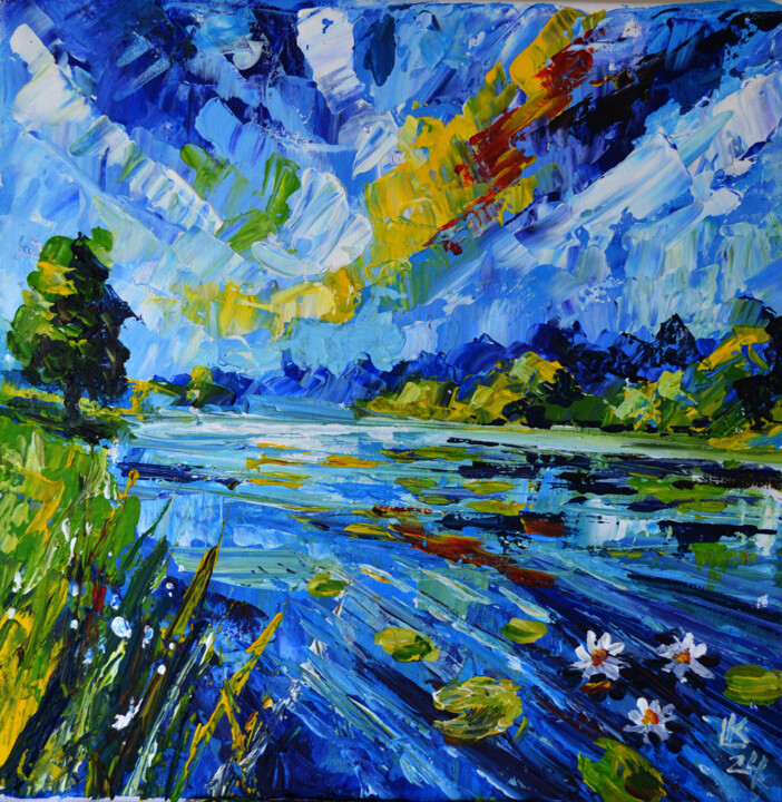 Lily Pond Breeze Tablo, 15,8x15,8 in