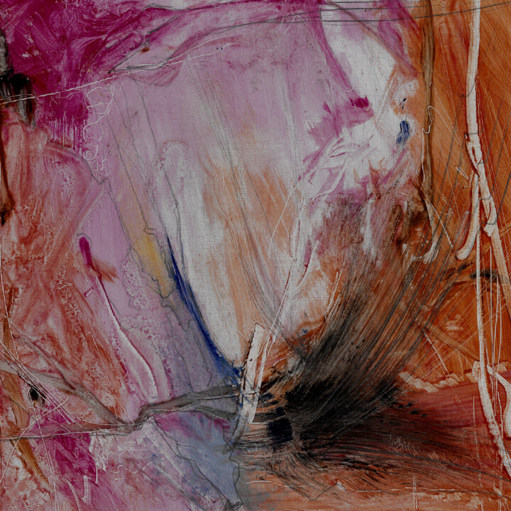 Schilderij getiteld "#243, huile sur toi…" door Michel Debray, Origineel Kunstwerk, Olie Gemonteerd op Karton