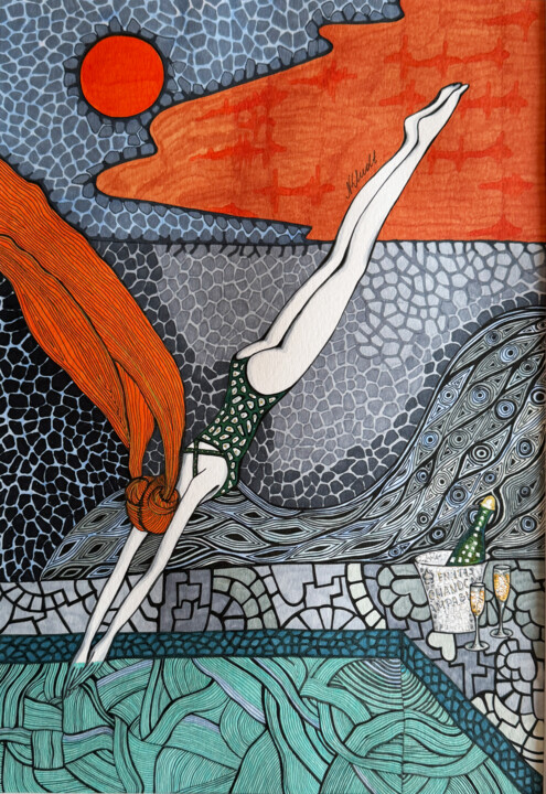 "Peace, friendship, champagne" #3.1 图画, 19.7x15.8 in