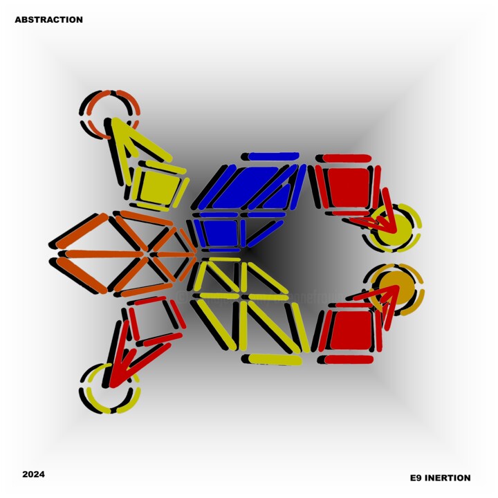 Digital Arts titled "ABSTRACTION 3" by Etienne Frouin (E9 Inertion), Original Artwork, Digital Collage