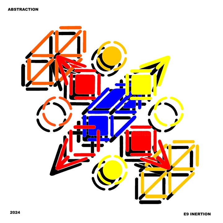 Digital Arts titled "ABSTRACTION 4" by Etienne Frouin (E9 Inertion), Original Artwork, Digital Collage