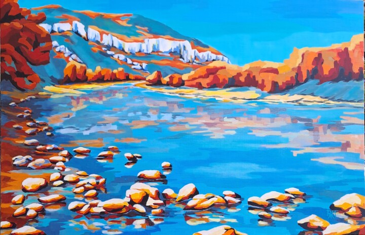 Peinture intitulée "Le Gardon aux Charl…" par Régine Méric-Augier, Œuvre d'art originale, Acrylique Monté sur Châssis en bois