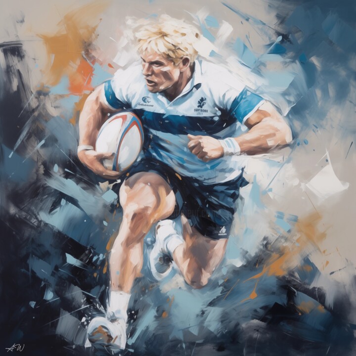 RUGBY (II) 绘画, 39.4x39.4 in