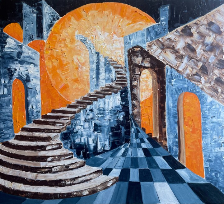 "Ascend to the Light"* 绘画, 35.4x39.4 in