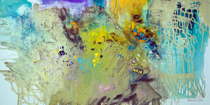 Abstraite-47-24 绘画, 39.4x78.7 in