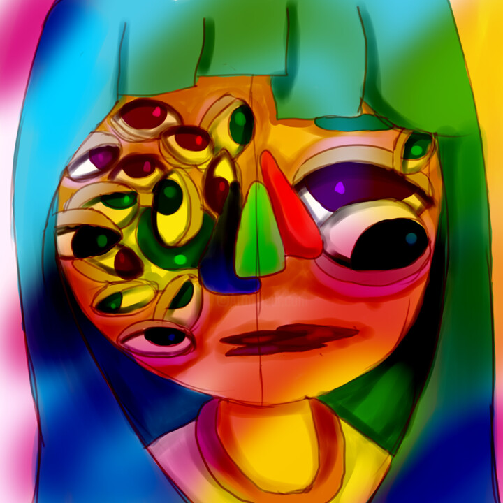 she has many eyes 数字艺术