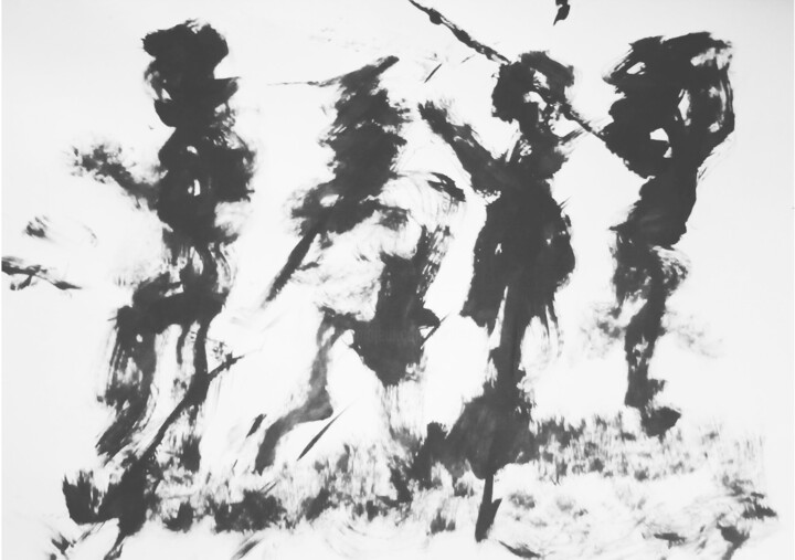 The Hunting Party 绘画, 7x10 in