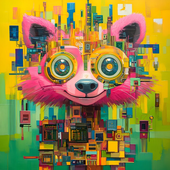 Cyber City Panda 数字艺术