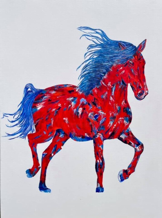 Mustang 绘画, 39.4x29.1 in