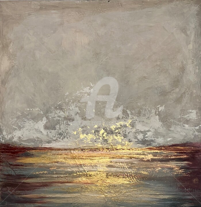 Painting titled "The way to the light" by Brigitte Dravet, Original Artwork, Acrylic Mounted on Wood Stretcher frame